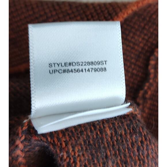 Alan Flusser 1/4 Zip Pullover Sweater Textured Knit Brown XL - Picture 7 of 7